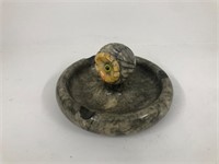 MCM Owl Head Ashtray Italy Alabaster 6"