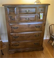 Tall Wooden Dresser with 7 Drawers