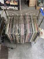 Vinyl Album Holder w/Albums - As Is approx 50