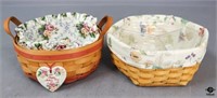 Longaberger Fabric Lined Baskets / 2 pc