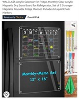 MSRP $20 Acrylic Fridge Calendar