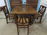 ANTIQUE TABLE & 4 CHAIRS