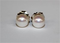 14k white gold Pearl Earrings featuring approx.