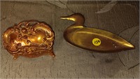 Vintage Casket Trinket Box - Vintage Brass Duck