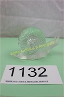 Vintage Clear Glass Snail Figurine