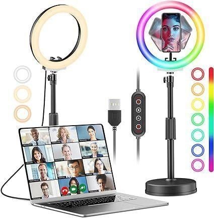 45$-Desk Ring Light with Stand and Phone Holder