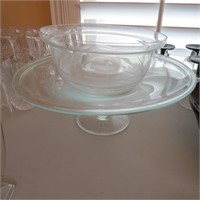 Cake Serving Plate and Bowl