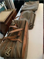 3-Piece Vintage Hartmann Leather/Tweed Luggage