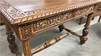 ORNATE OAK CARVED TABLE