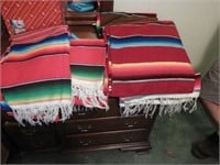 Qty of Indian fabric blankets in various sizes