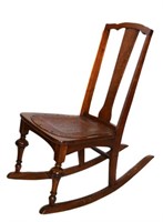 An Arts & Crafts Cherry & Walnut Rocking Chair