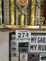 Trophies, plaques & car show badge collection
