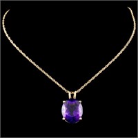 5.10ct Amethyst Pendant in 14K Gold