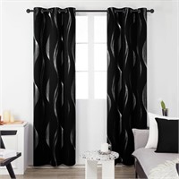 WFF8594  Deconovo Blackout Curtains, 42 x 84, Blac