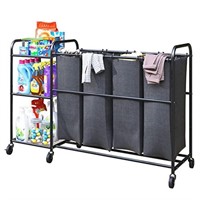 Wisdom Star 4 Bag Laundry Sorter Cart with Storage