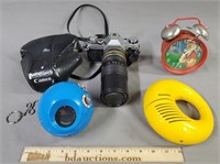 Alarm Clock, Canon Camera, Radios