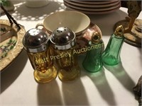 TWO DEPRESSION GLASS SALT AND PEPPER