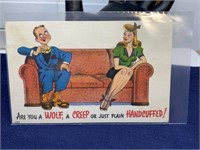 20th century comedic funny postcard Posted