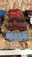 5 pc train car lot. Unmarked gray cement car