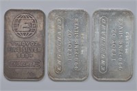 3 - 1ozt Silver .999 Bars (3ozt TW)