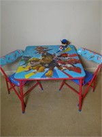 Paw Patrol Table & 2 chairs 2 toys