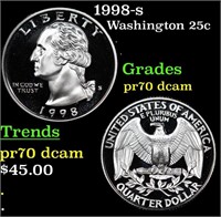 Proof 1998-s Washington Quarter 25c Grades GEM++ P