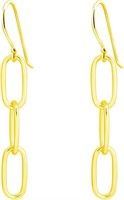 14K Gold Pl Sterling 3 Row Dangle Drop Earrings