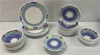 20pc Caleca Color Blocks Plates & Bowls