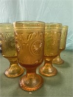 Set of 6 Tiara Concord Daisy Footed Wine Goblets