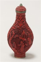 Chinese Cinnabar Lacquer Snuff Bottle,