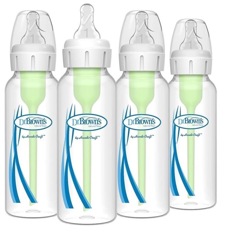 4 Dr. Brown's Anti-Colic Narrow Baby Bottle, 8 oz