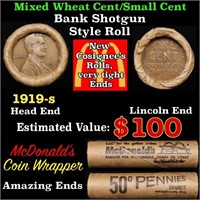 Lincoln Wheat Cent 1c Mixed Roll Orig Brandt McDon