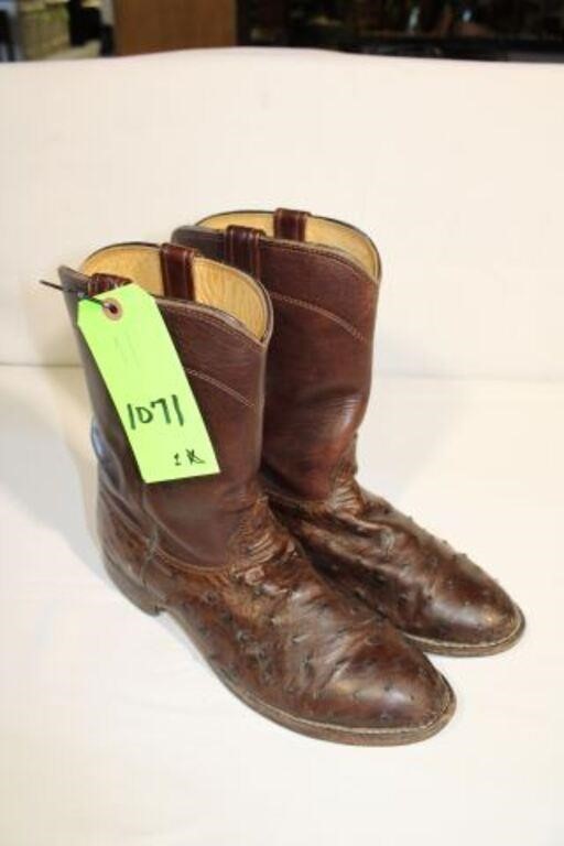 (2) Pair Men's Exotic Skin Boots; Lizard, Ostrich,