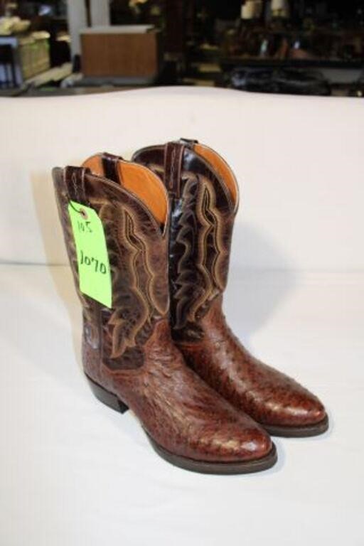 (3) Pair Men's Exotic Skin Boots; Lizard, Ostrich,