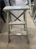 Wooden Green Step Stool