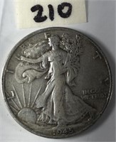 1945S Walking Liberty Silver Half Dollar