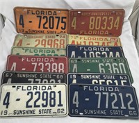 Collection of Vintage Florida License Plates
