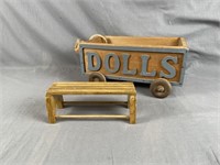 Wooden Dolls Wagon