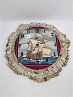 Nautical Fabric Theme Clock