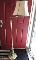 Goldtone Floor Lamp Swing Arm w/ Shade