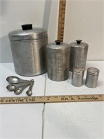 Vintage Aluminum Canisters Includes Cookies,