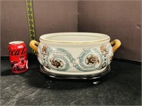Ruth Hollow Handled ceramic French Onion Bowl
