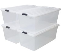 IRIS USA 4 Pack 91qt Large Clear View Plastic Stor