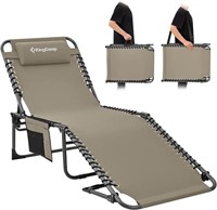 Kingcamp Folding Chaise Lounge Chair For Outside