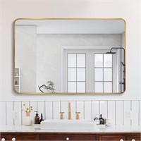 Artwind 40x30 Inch Gold Bathroom Wall Mirror For V