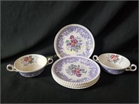 Vintage Copeland Spode Broth Bowls & Saucers