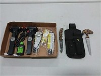 Hunting Knive and Hand Saw, tools and gun locks