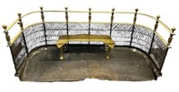 Vintage Brass Fireplace Fender with Stand.