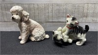 2 Japanese Figurines Dog Is 4.5" & Cat Is 3.5"