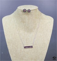 Texas A & M Silvertone Necklace & Earrings / 2 pc